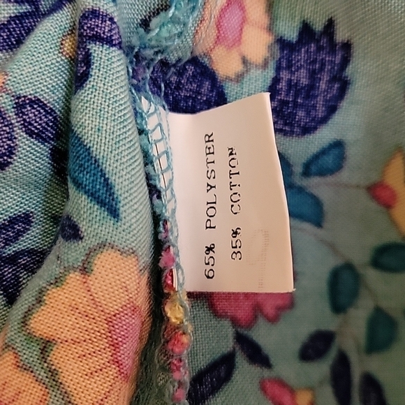 Zesica 1990s Turquoise Surplice Floral Wrap Maxi Prairie Dress - Picture 13 of 13